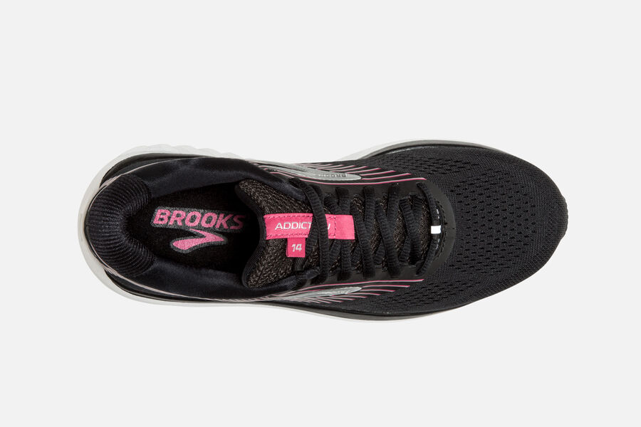 Brooks Israel Addiction 14 Road Running Shoes Womens - Black/Pink/Silver - VHZ-973152